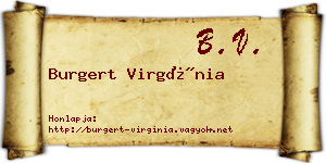 Burgert Virgínia névjegykártya